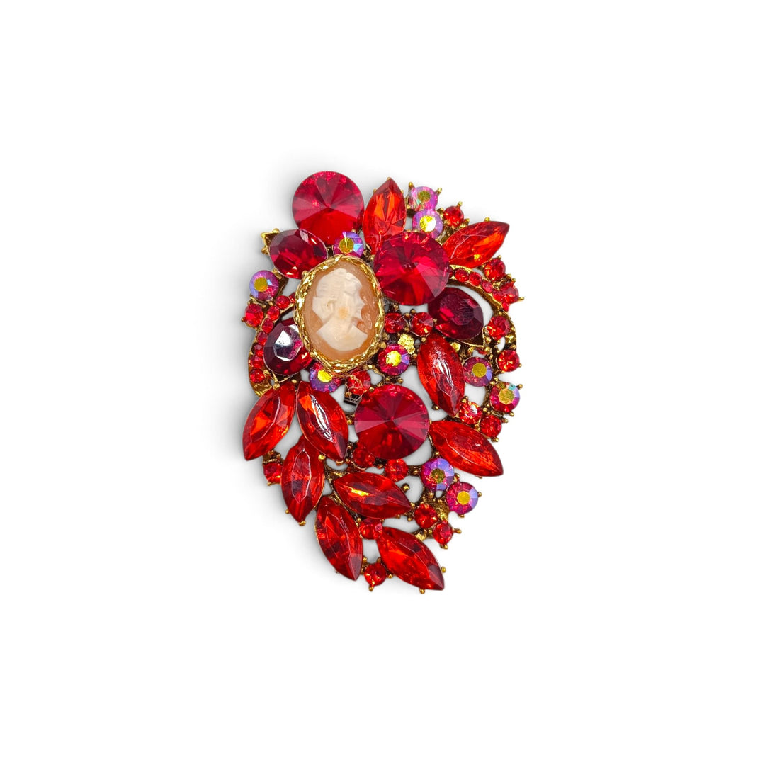 Ciondolo spilla Dama di Cammeo e Cristalli Swarovski