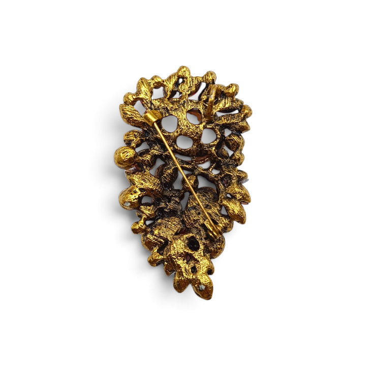 Ciondolo spilla Fiore di Cammeo e Cristalli Swarovski