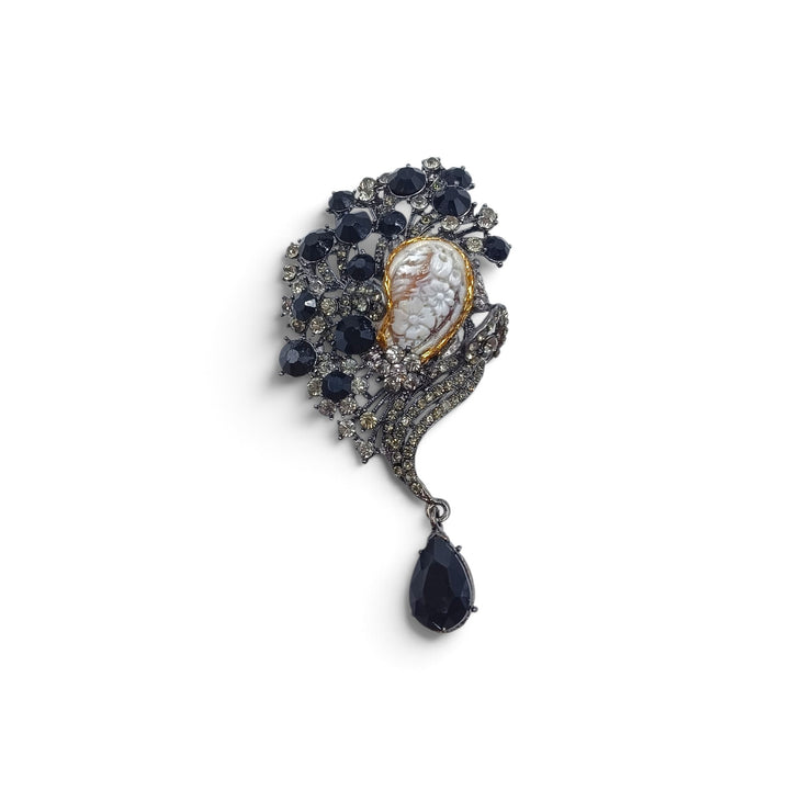 Spilla Fiori di Cammeo e Cristallo Swarovski