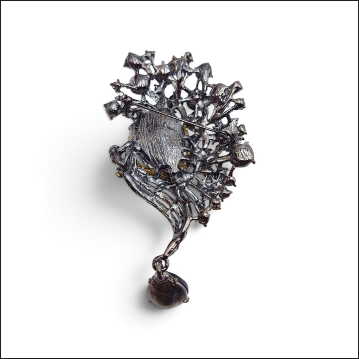 Spilla Floreale di Cammeo e Cristallo Swarovski