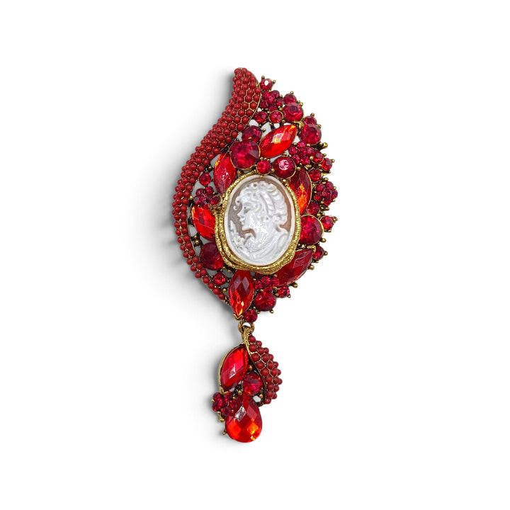 Spilla Dama di Cammeo e Cristalli Swarovski