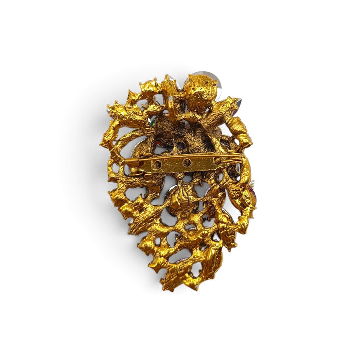 Ciondolo spilla Multicolor Dama di Cammeo e Cristalli Swarovski