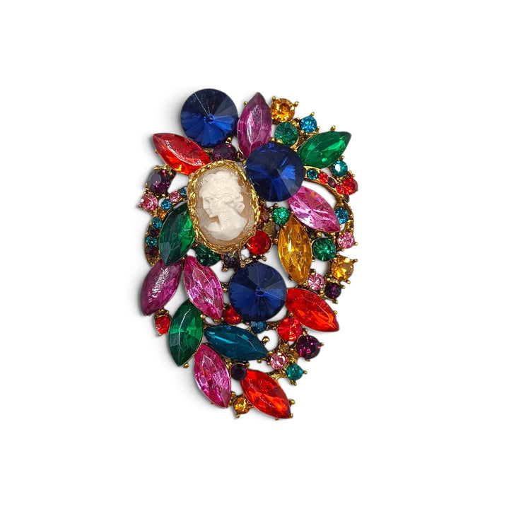 Ciondolo spilla Dama di Cammeo e Cristalli Swarovski
