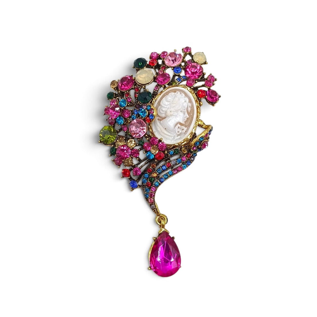 Spilla Dea di Cammeo e Cristalli Swarovski