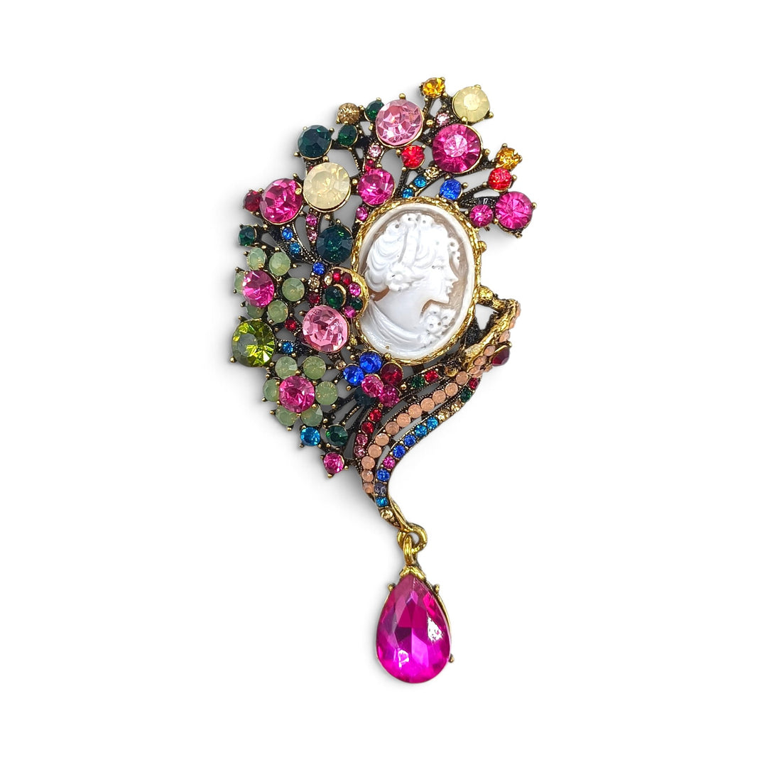 Spilla Dea di Cammeo e Cristalli Swarovski