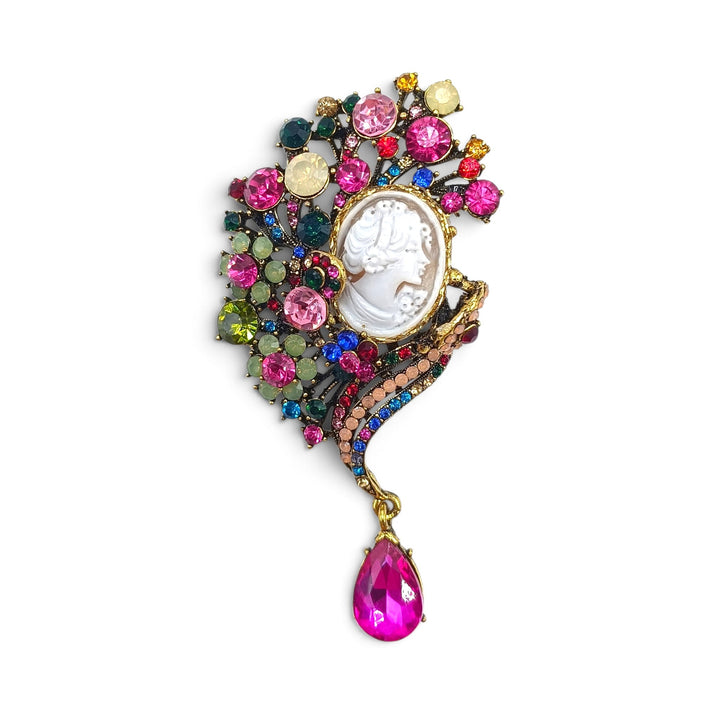 Spilla Dea di Cammeo e Cristalli Swarovski