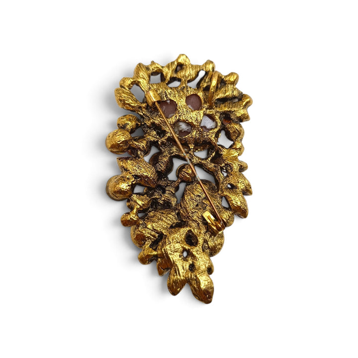 Ciondolo spilla Fiori di Cammeo e Cristalli Swarovski