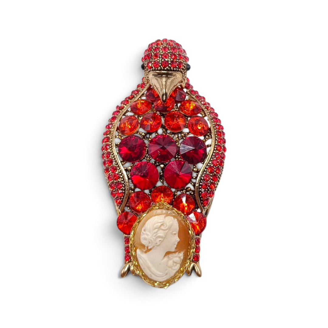 Spilla Dama di Cammeo e Cristalli Swarovski