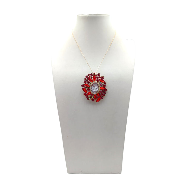 Ciondolo spilla Dama di Cammeo e Cristalli Swarovski