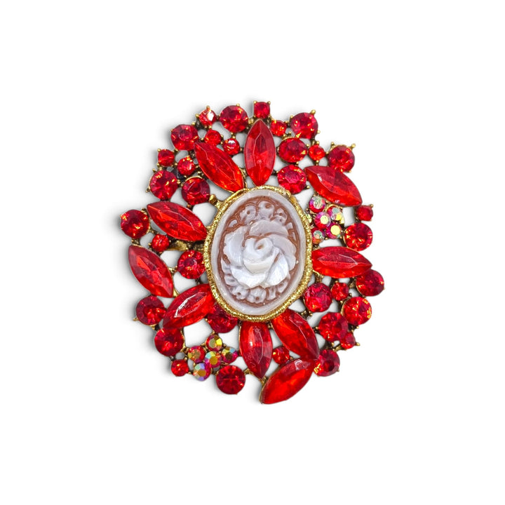 Ciondolo spilla Dama di Cammeo e Cristalli Swarovski