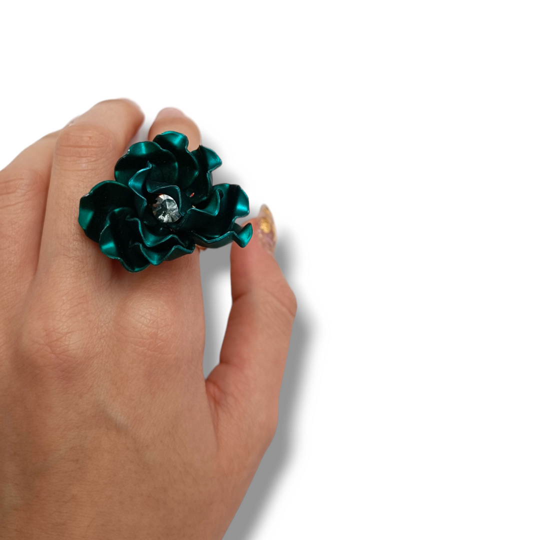 END OF COLLECTION - Fabric flower ring