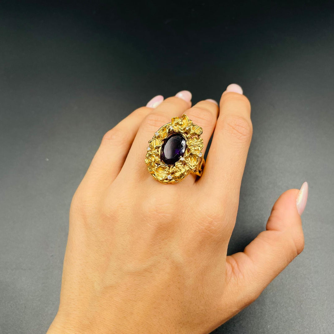 Antique Amethyst Ring Mounted on Silver