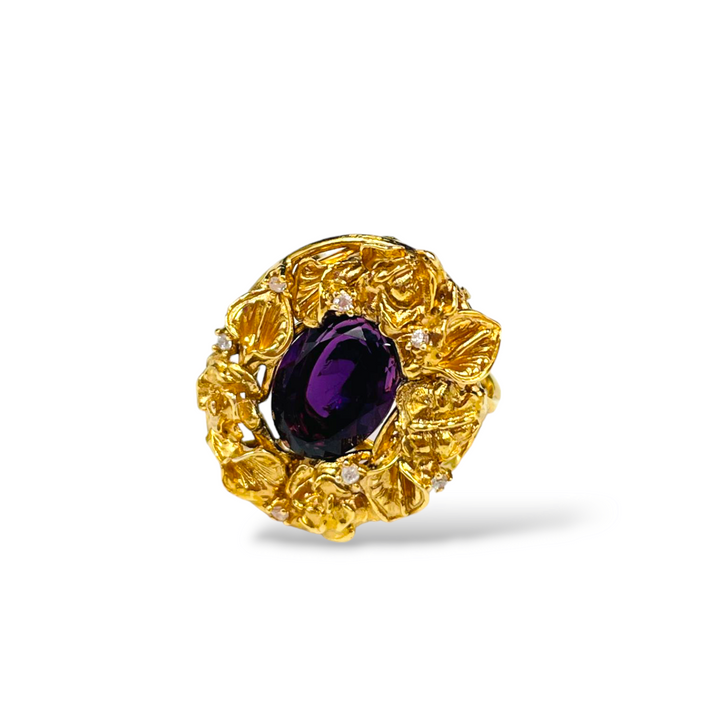 Antique Amethyst Ring Mounted on Silver