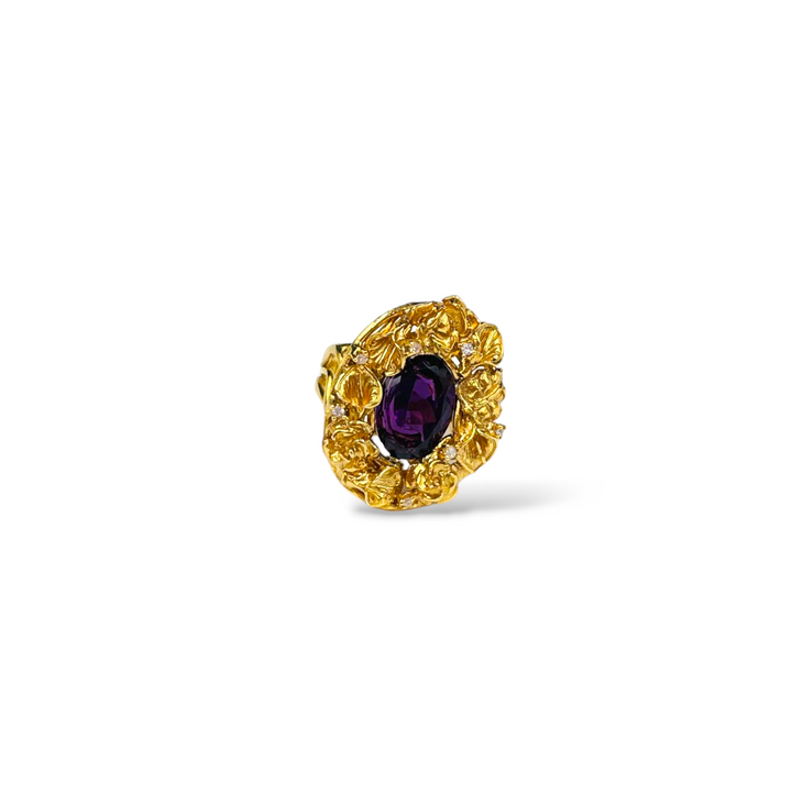 Antique Amethyst Ring Mounted on Silver