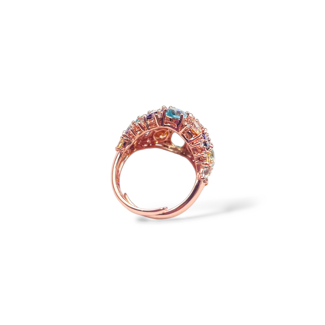 Zirconia ring mounted on silver