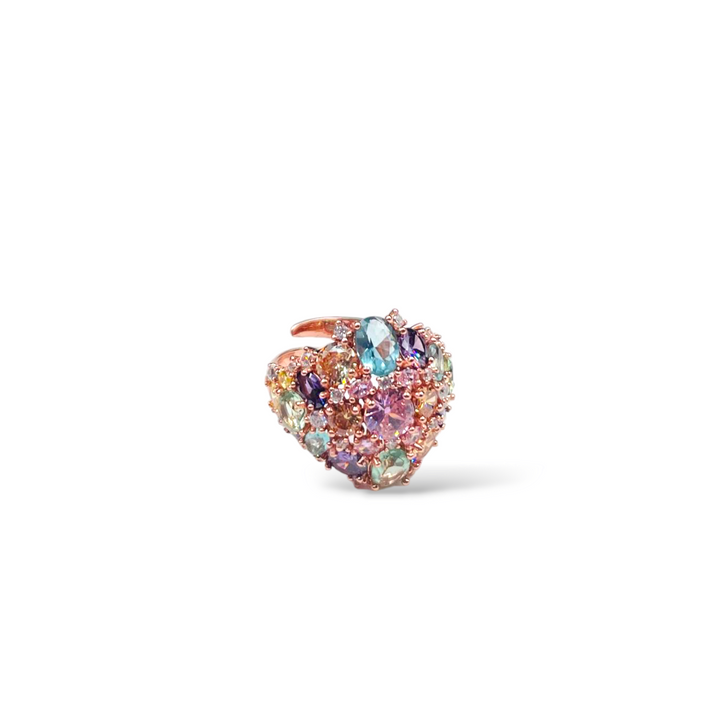 Zirconia ring mounted on silver