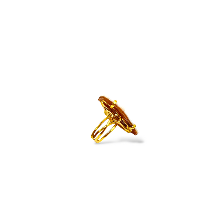 Anello mori siciliani lui e lei in cammeo montato in argento