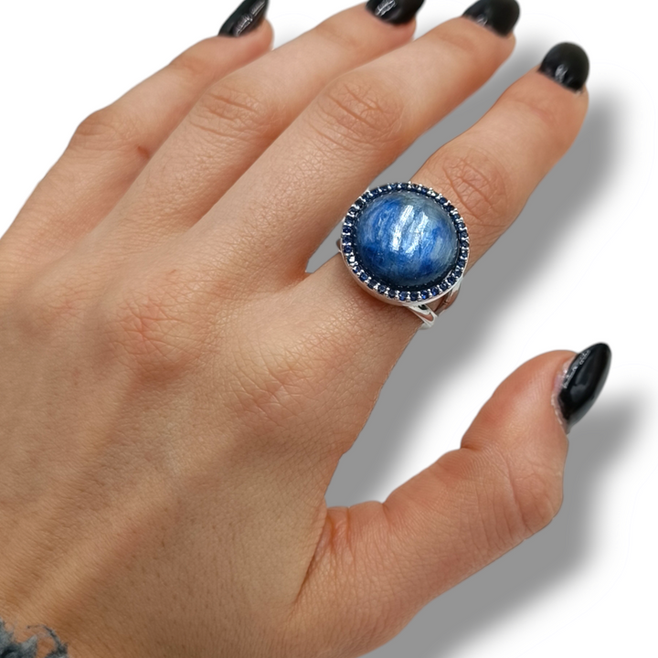 END OF COLLECTION - Kyanite and zirconia ring