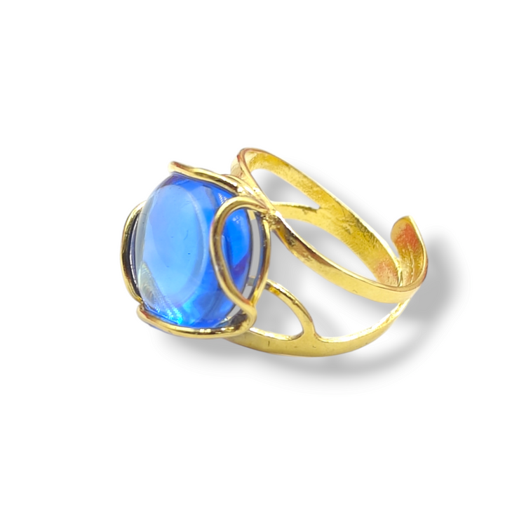 "Hydrothermal crystal" ring mounted on silver