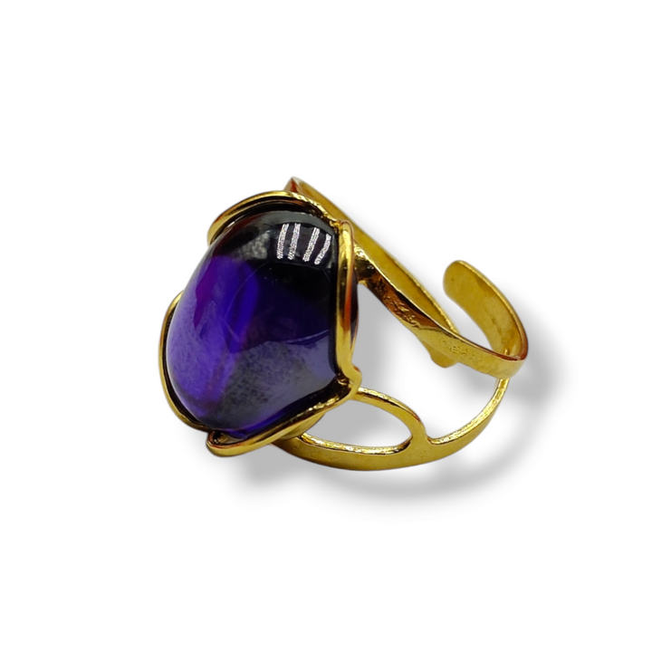 "Hydrothermal crystal" ring mounted on silver