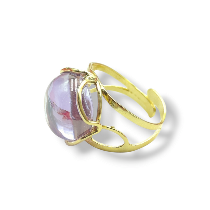 "Hydrothermal crystal" ring mounted on silver