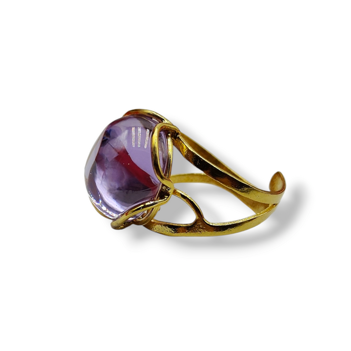 "Hydrothermal crystal" ring mounted on silver
