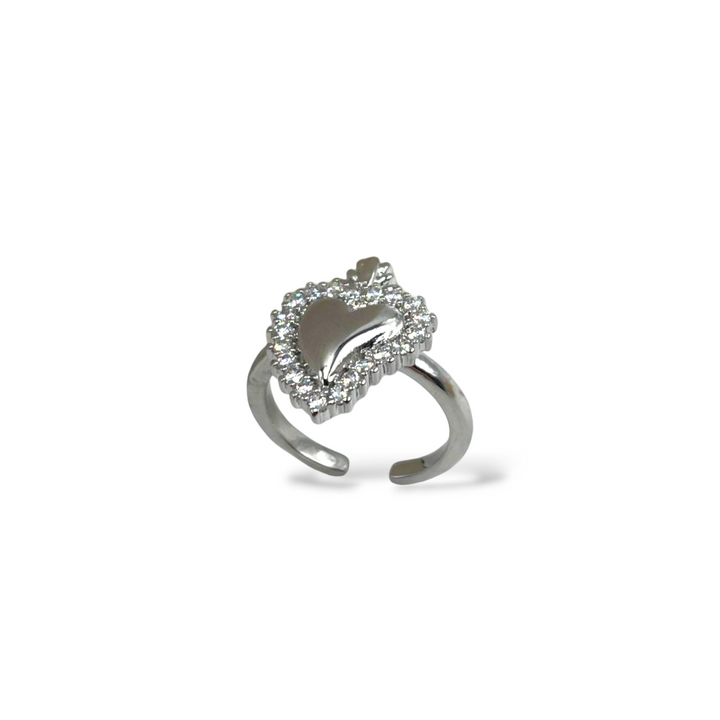 END OF COLLECTION - Sacred heart ring with zirconia