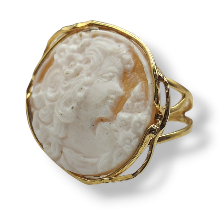 FINE COLLEZIONE - Anello "le nataline" in cammeo montato su argento