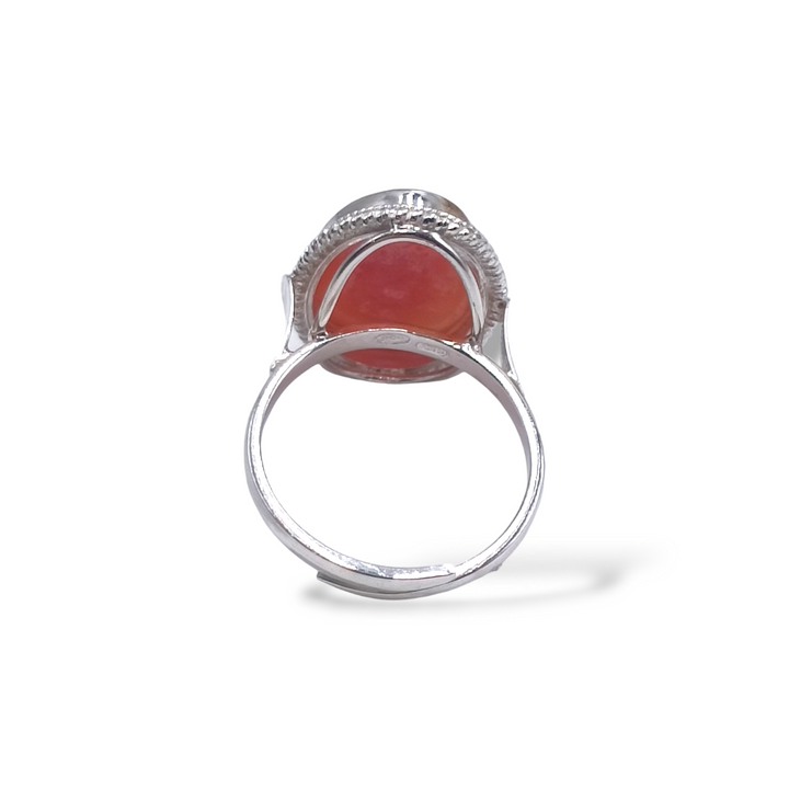 End of collection - Goddess ring in carnelian cameo and silver