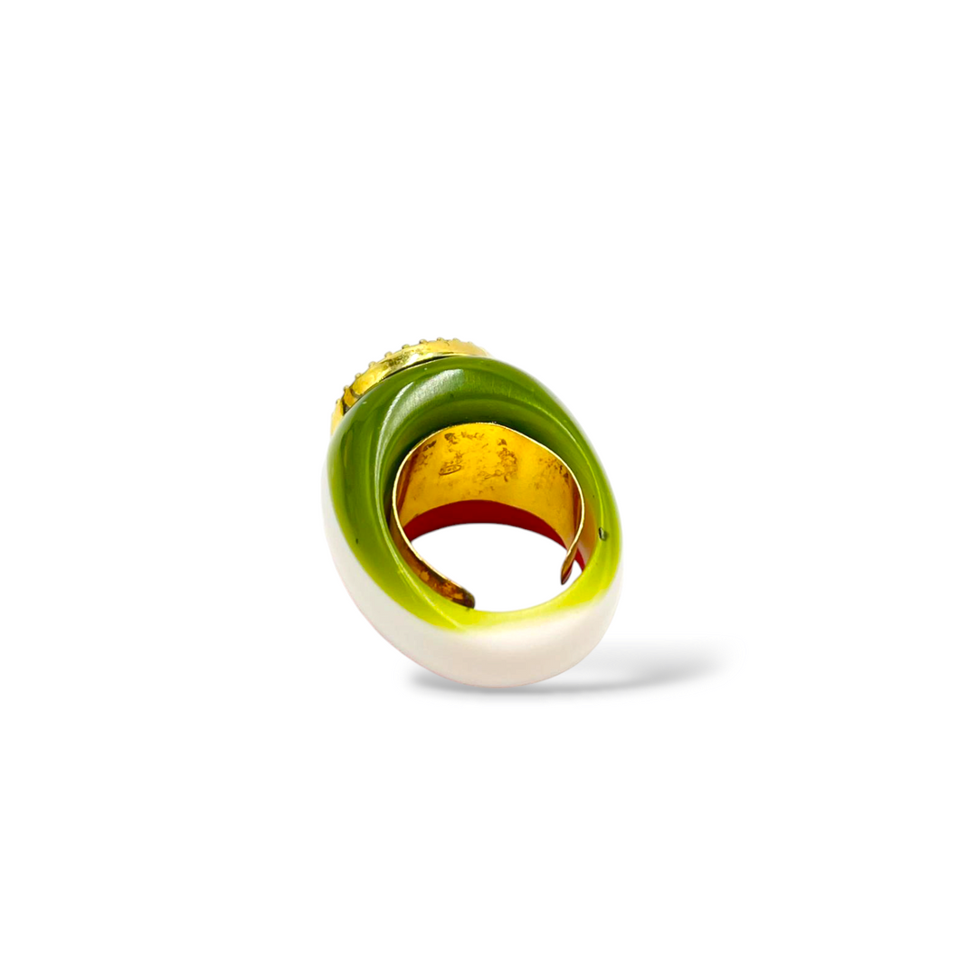 MADE IN ITALY COLLECTION - JUBILEE 2025 - "BUTTERFLY" RING IN CAMEO MOUNTED ON SILVER
