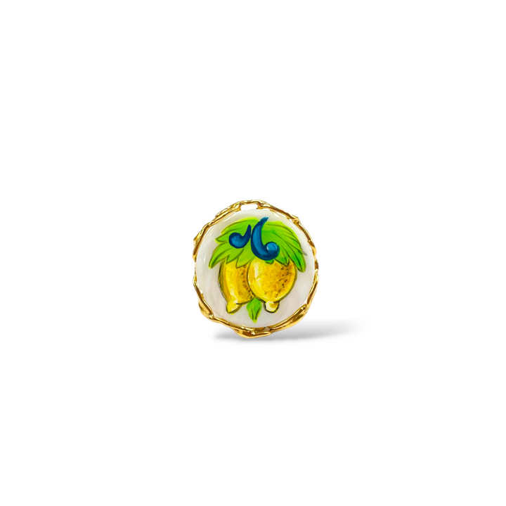 Anello limoni su madreperla Lucia Vitiello Gioielli di Napoli