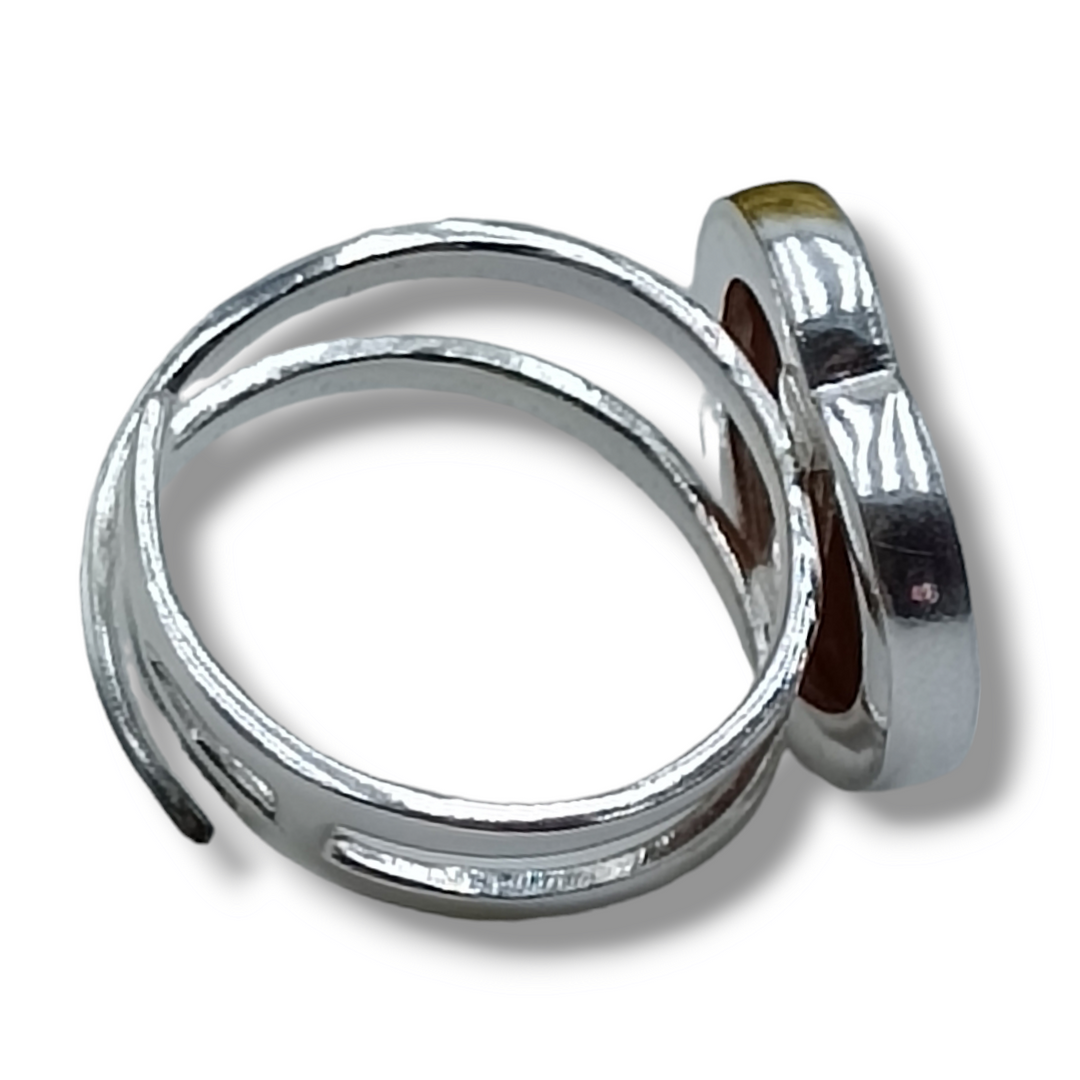 Personalized Letter Ring, Love Intertwining, in Cameo and Silver