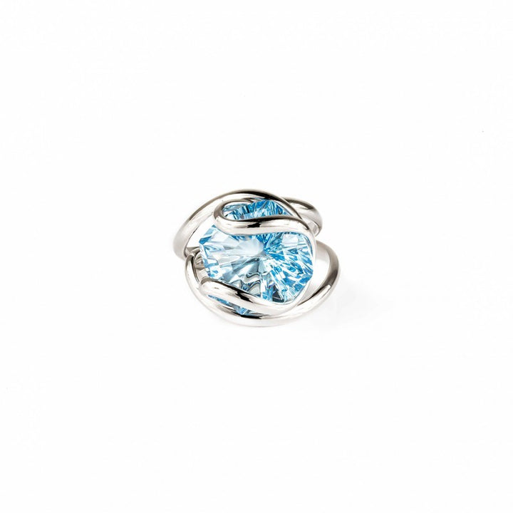 Precious Murano Aquamarine Crystal Ring