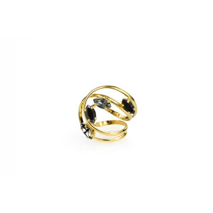 Murano precious crystal comma ring