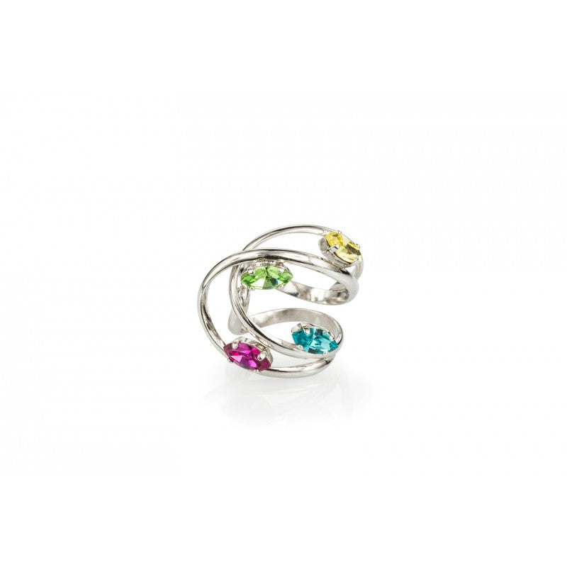 Murano precious crystal comma ring