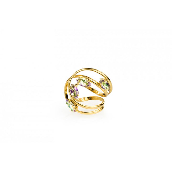 Murano precious crystal comma ring