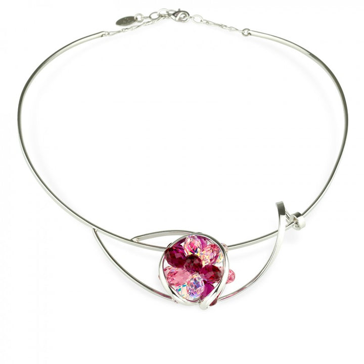 Collier rosa in cristallo prezioso di Murano