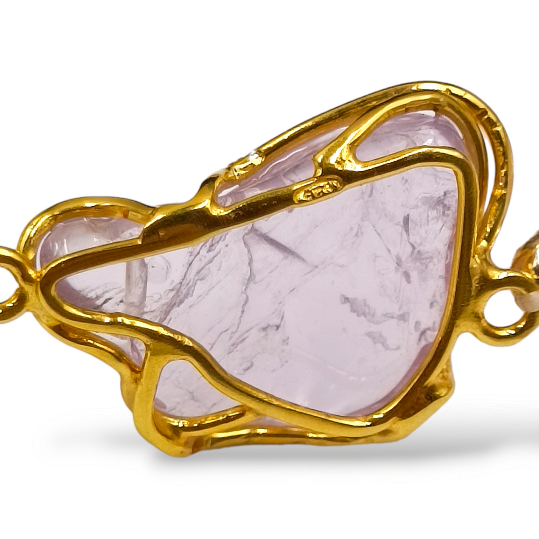 Amethyst and agate bracelet mounted on silver