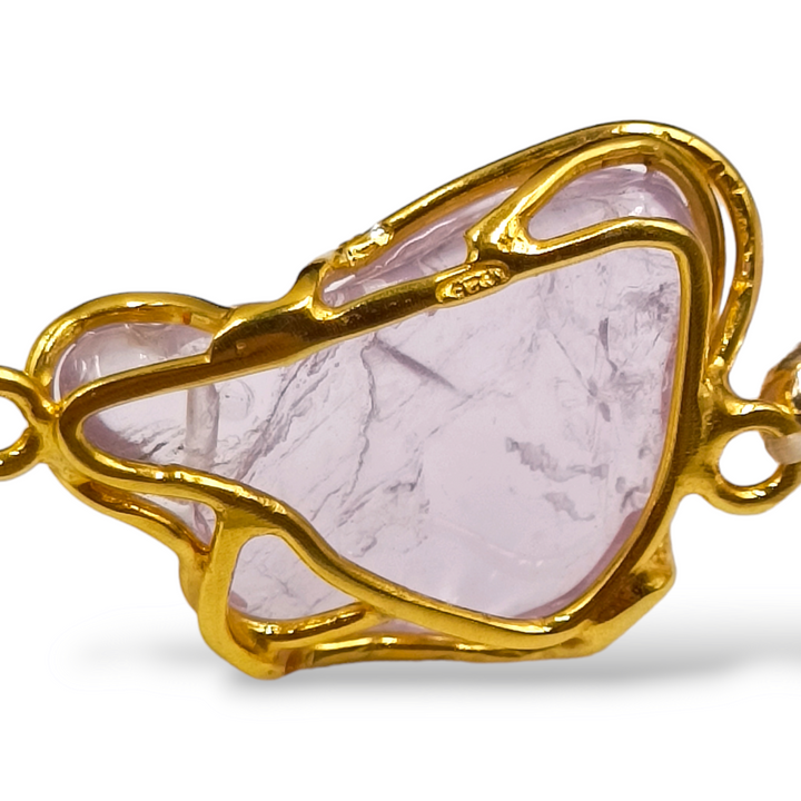 Amethyst and agate bracelet mounted on silver