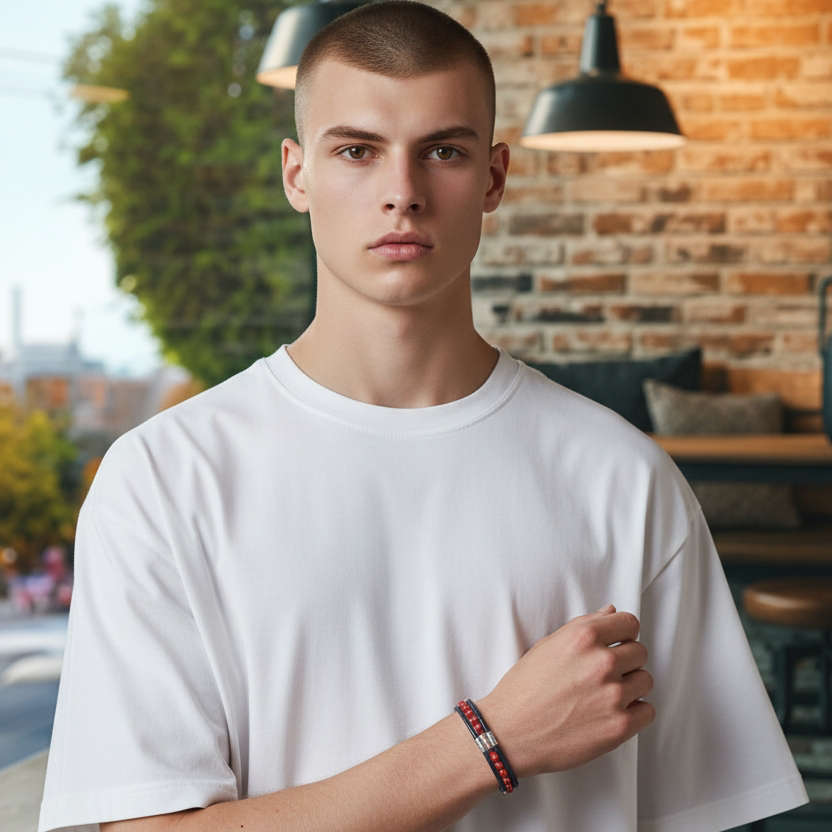 Light blue man bracelet