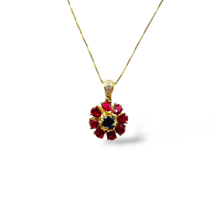 END OF COLLECTION - Flower pendant in silver and zirconia