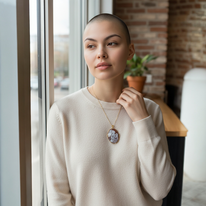 Collana Cammeo Dea della Fortuna montata in Argento Dorato