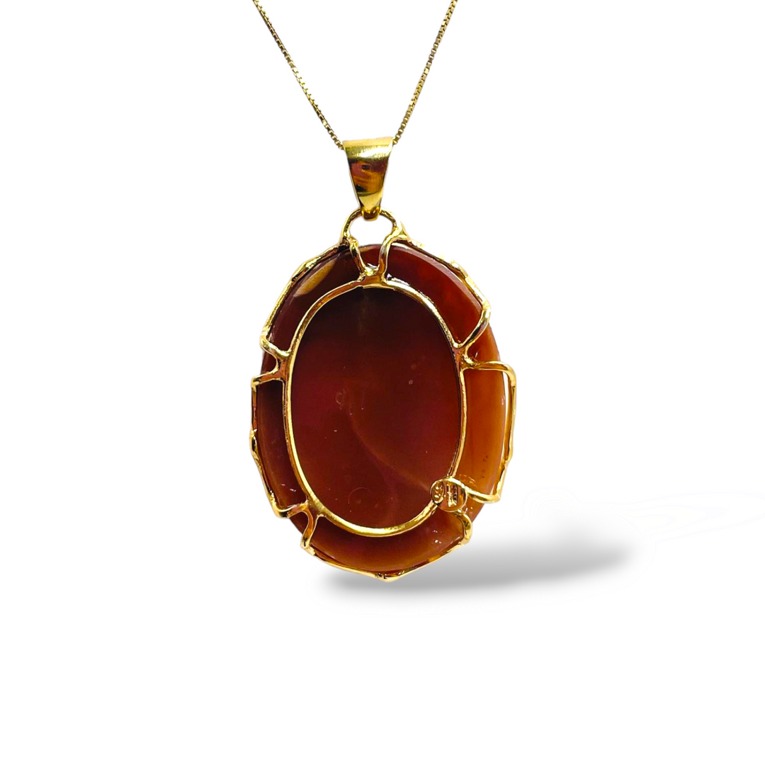 Mother and daughter pendant in cameo mounted on silver