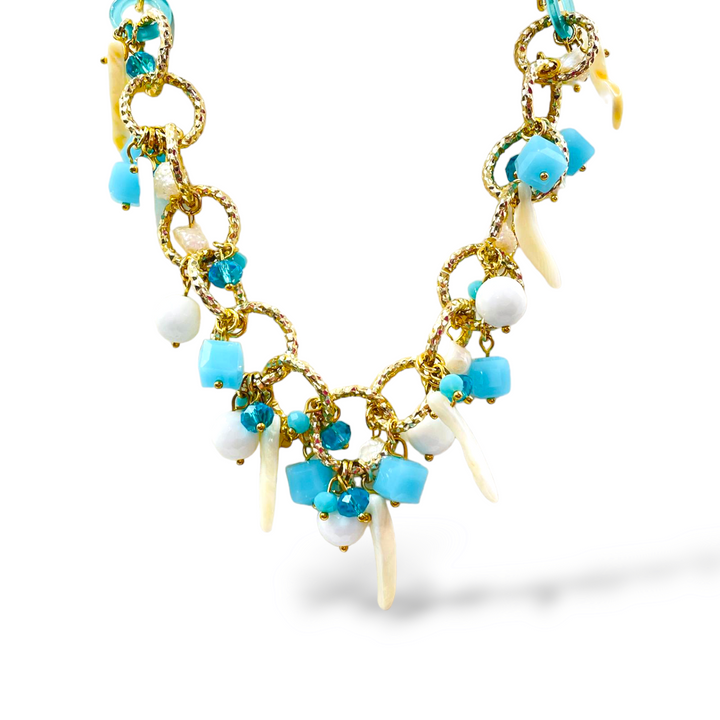 END OF COLLECTION - Summer necklace in agate and zirconia