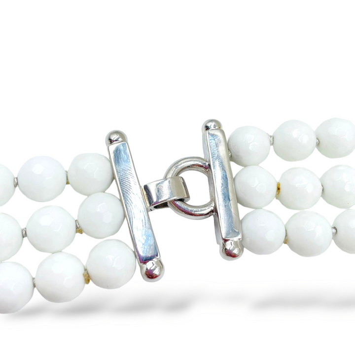 Collana rami in corallo montato su agata e argento