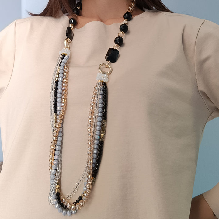 END OF COLLECTION - Agate and crystal necklace