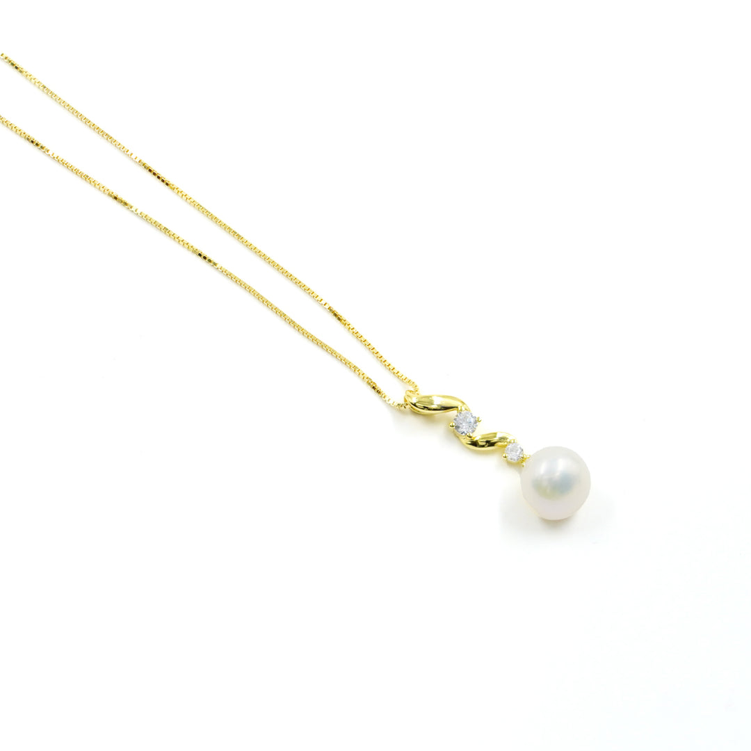Collana "virgola di perla" in perla di fiume montata su argento