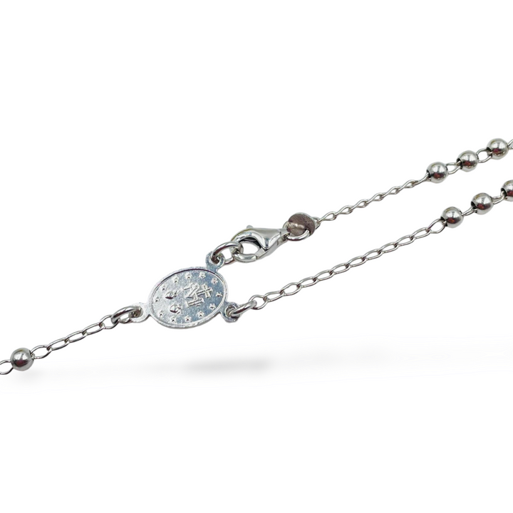 Collana rosario in corallo montato su argento