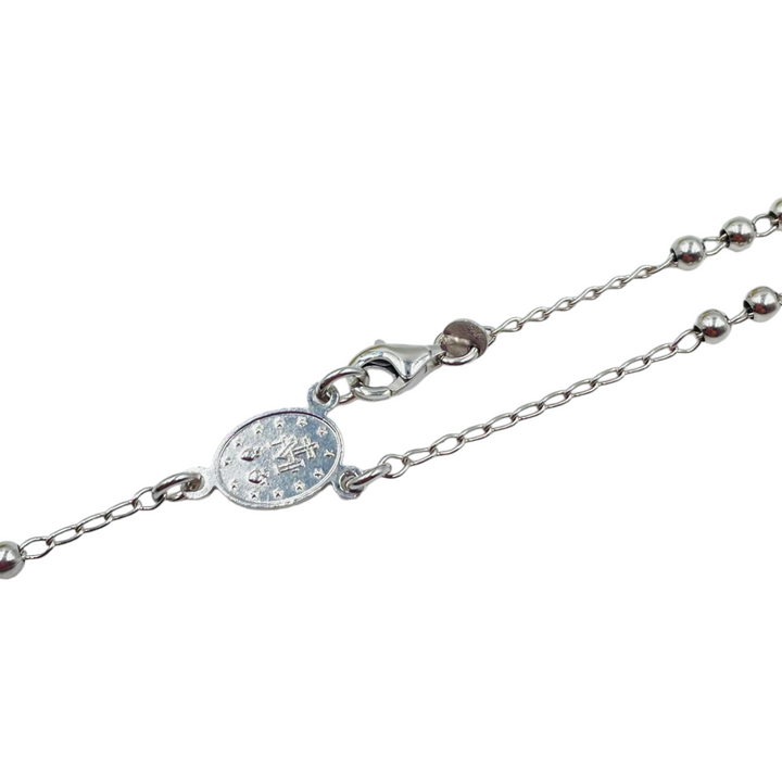 Collana rosario in corallo montato su argento