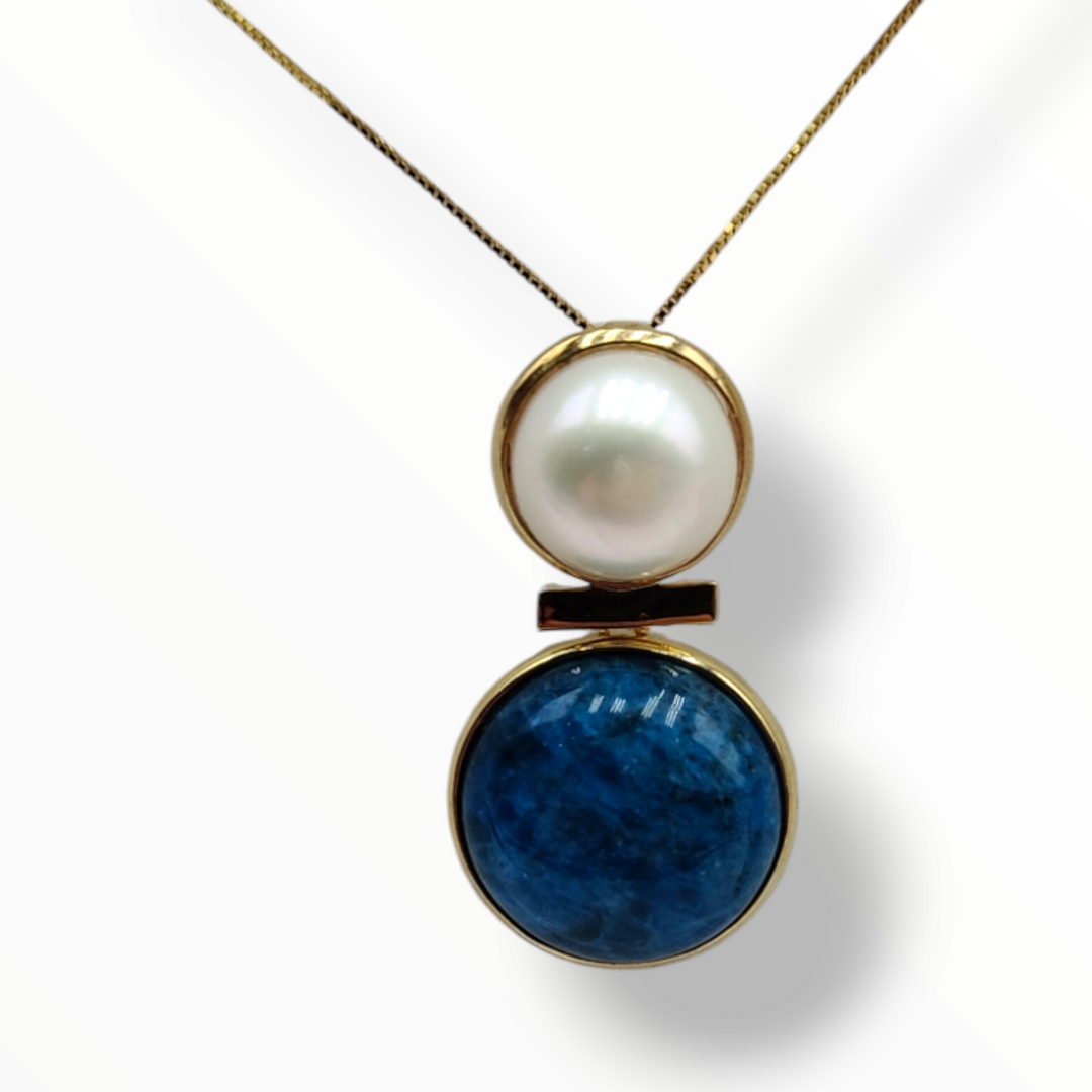 COLLANA PERLE E CIANITE